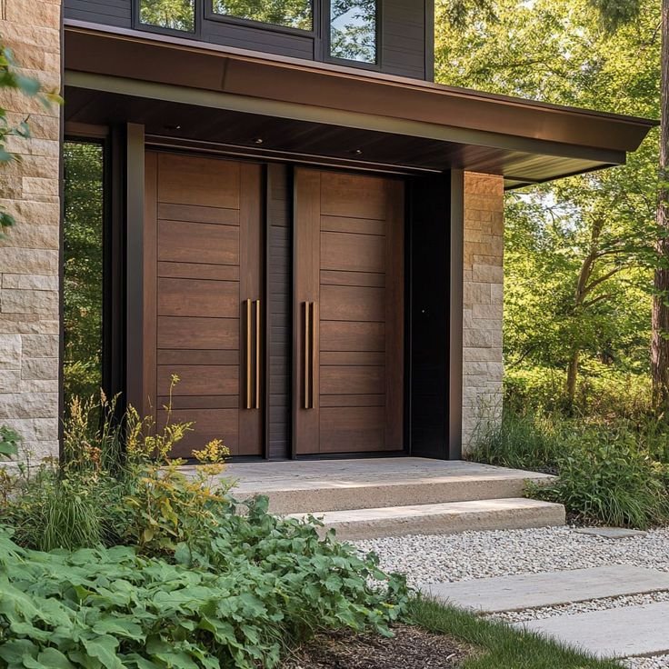 Double Door Designs for a Home_ Wood, Metal & Glass Ideas